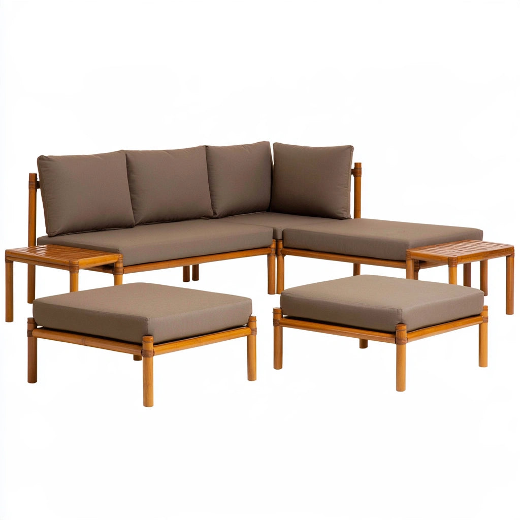 Tuinset met tafel en stoelen, kleur grijs