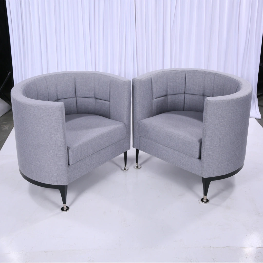 Accentfauteuil met stoffen bekleding, kleur lichtgrijs