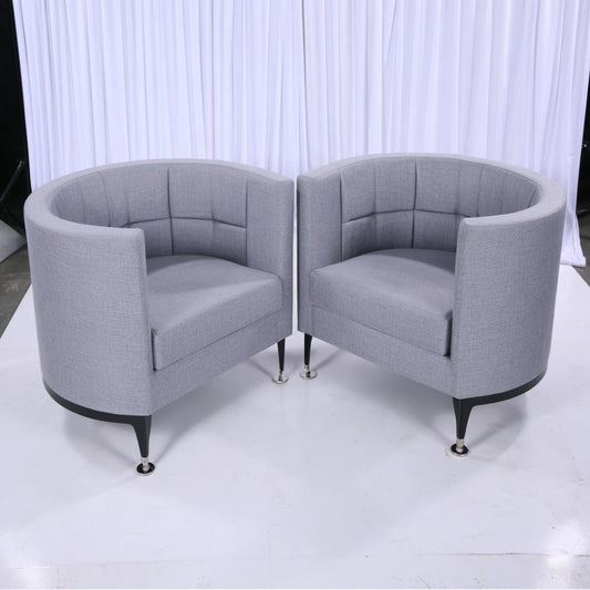 Accentfauteuil met stoffen bekleding, kleur lichtgrijs