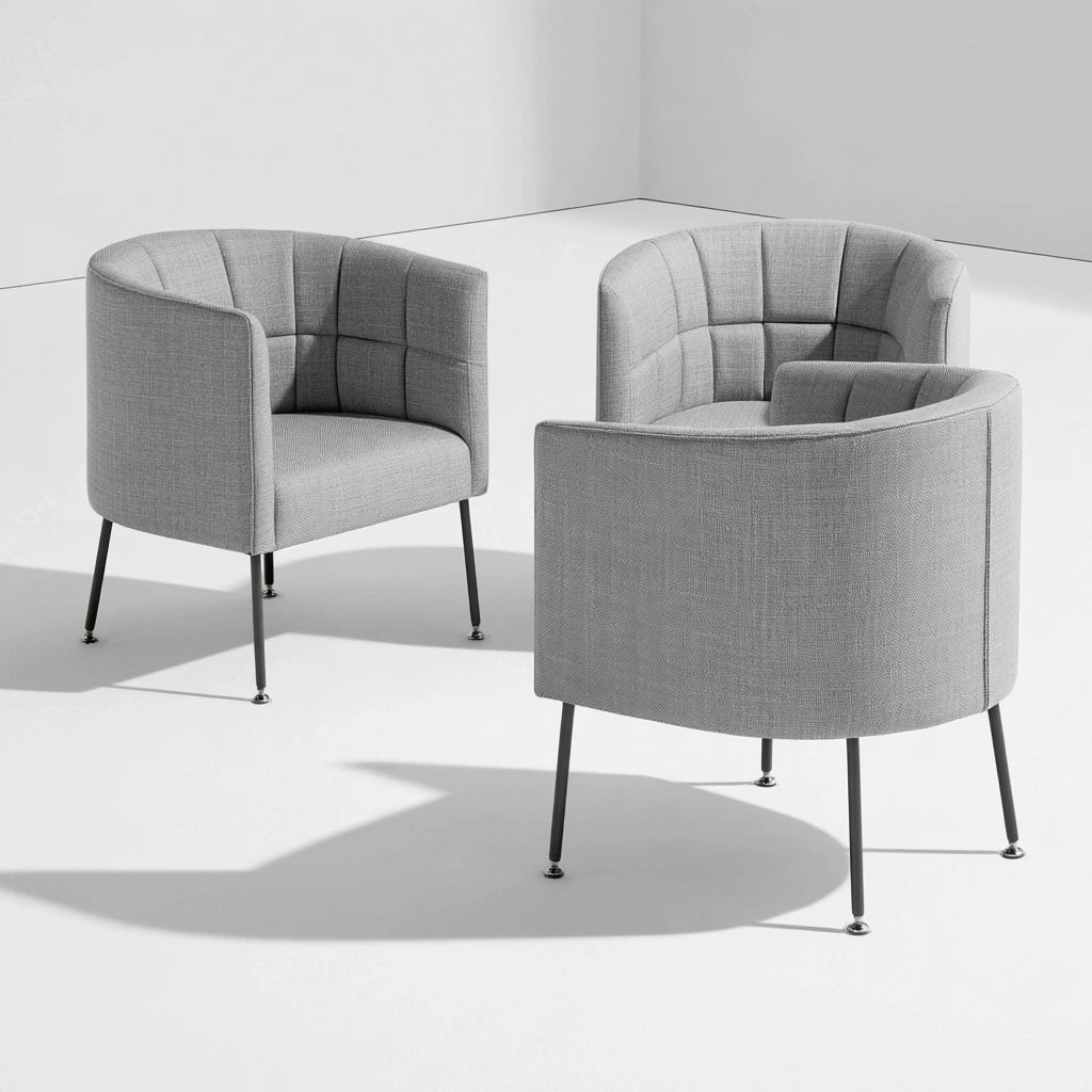 Accentfauteuil met stoffen bekleding, kleur lichtgrijs