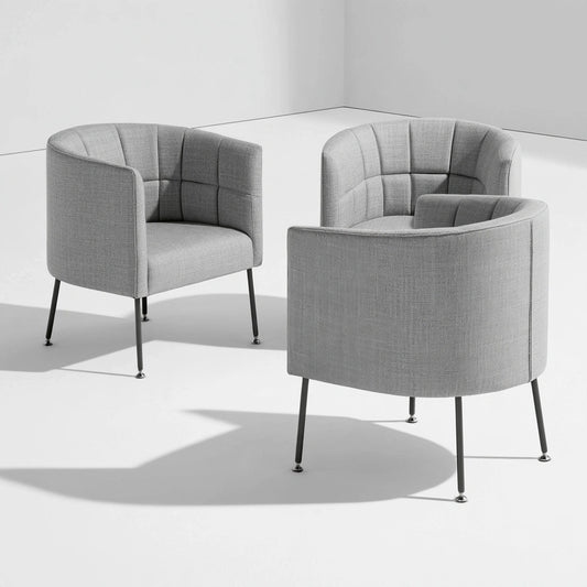 Accentfauteuil met stoffen bekleding, kleur lichtgrijs