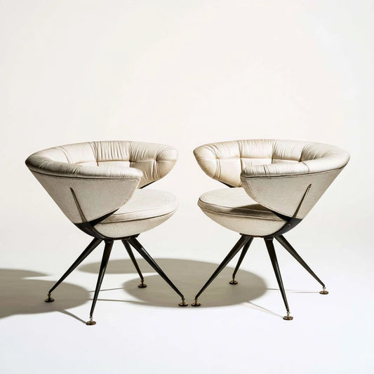 Accentfauteuil met stoffen bekleding, kleur lichtgrijs