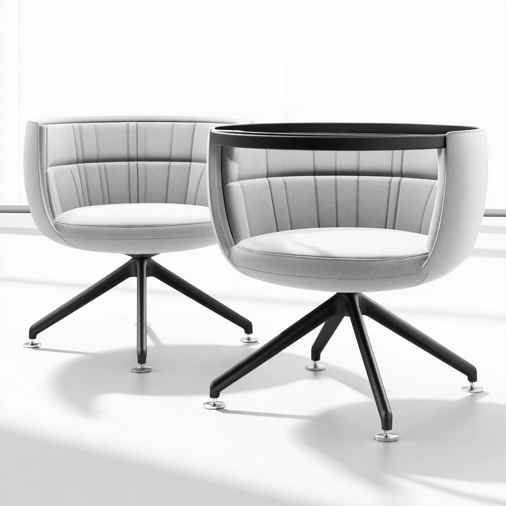 Accentfauteuil met stoffen bekleding, kleur lichtgrijs