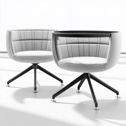 Accentfauteuil met stoffen bekleding, kleur lichtgrijs