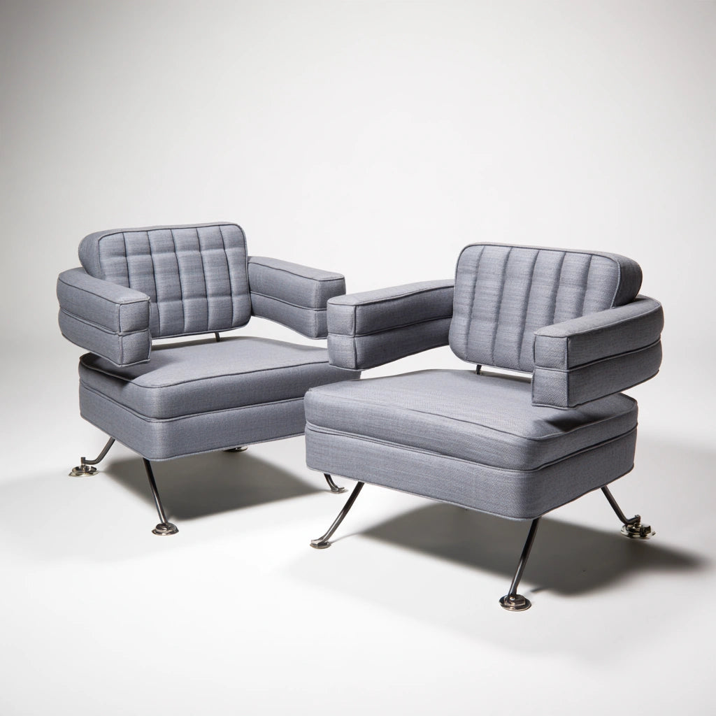 Accentfauteuil met stoffen bekleding, kleur lichtgrijs