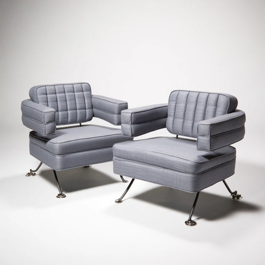Accentfauteuil met stoffen bekleding, kleur lichtgrijs